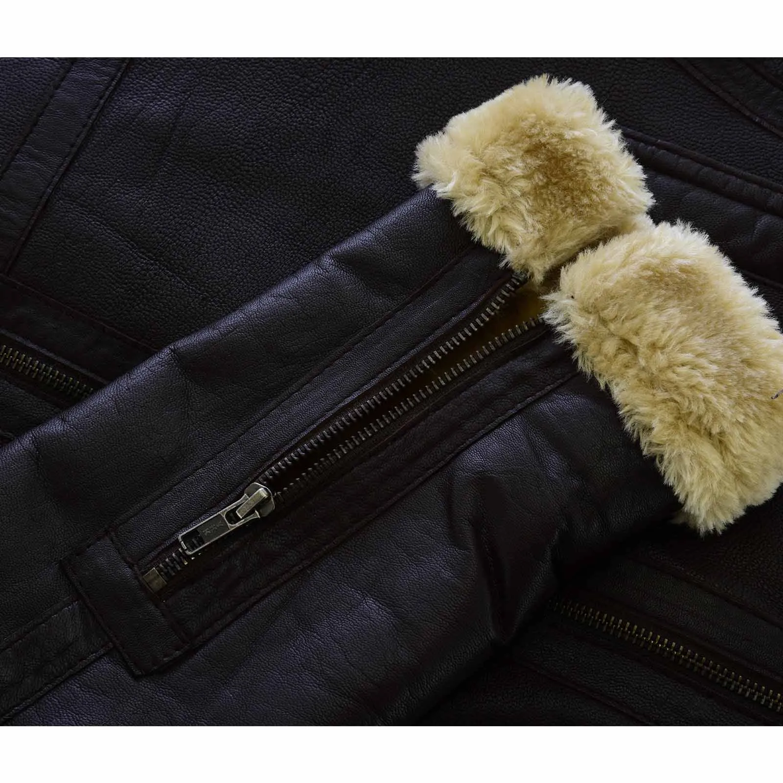 Leatherick Brown Aviator Bomber Leather Jacket