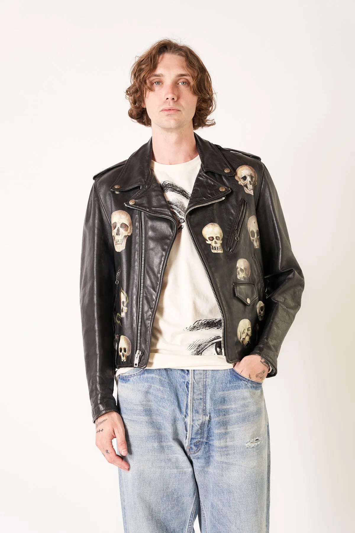 LIBERTINE | PAINTED LEATHER MOTO JACKET