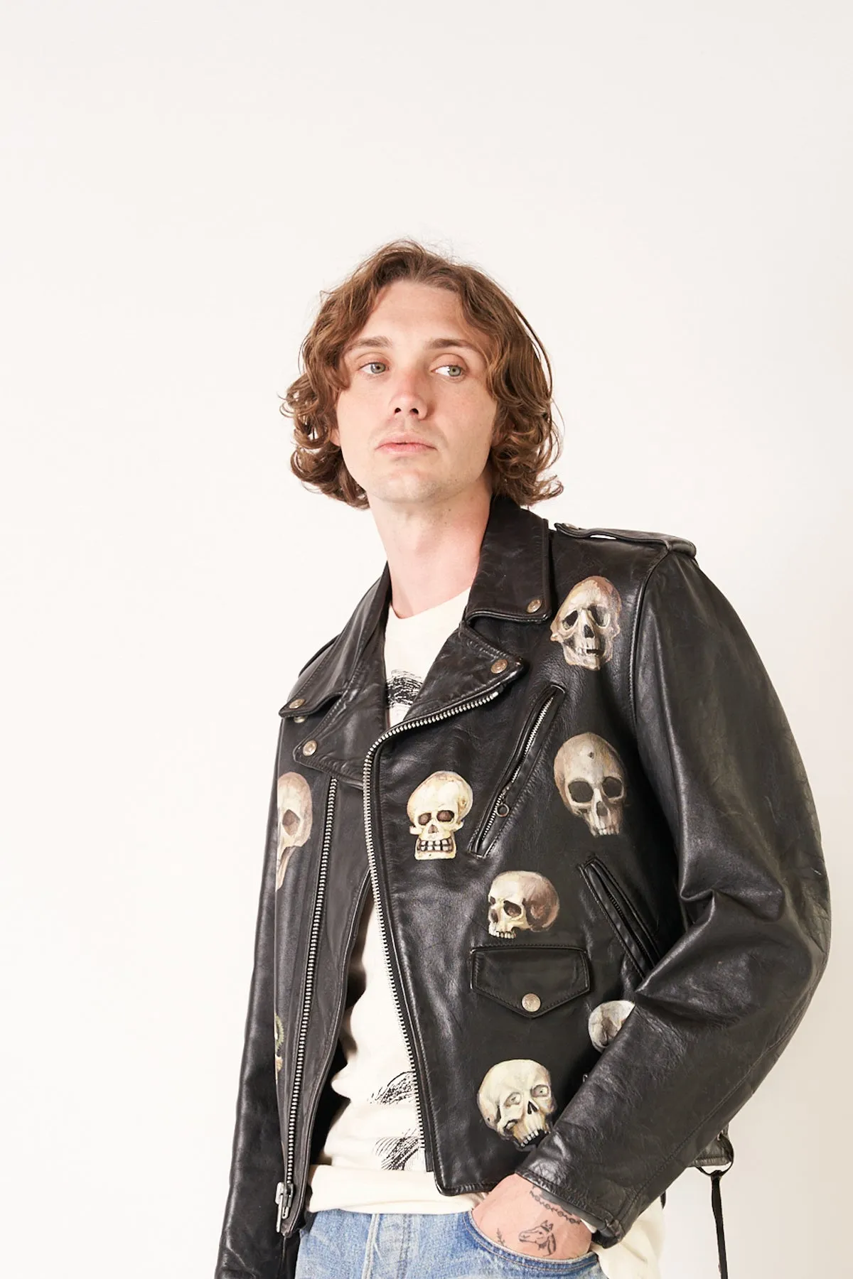 LIBERTINE | PAINTED LEATHER MOTO JACKET