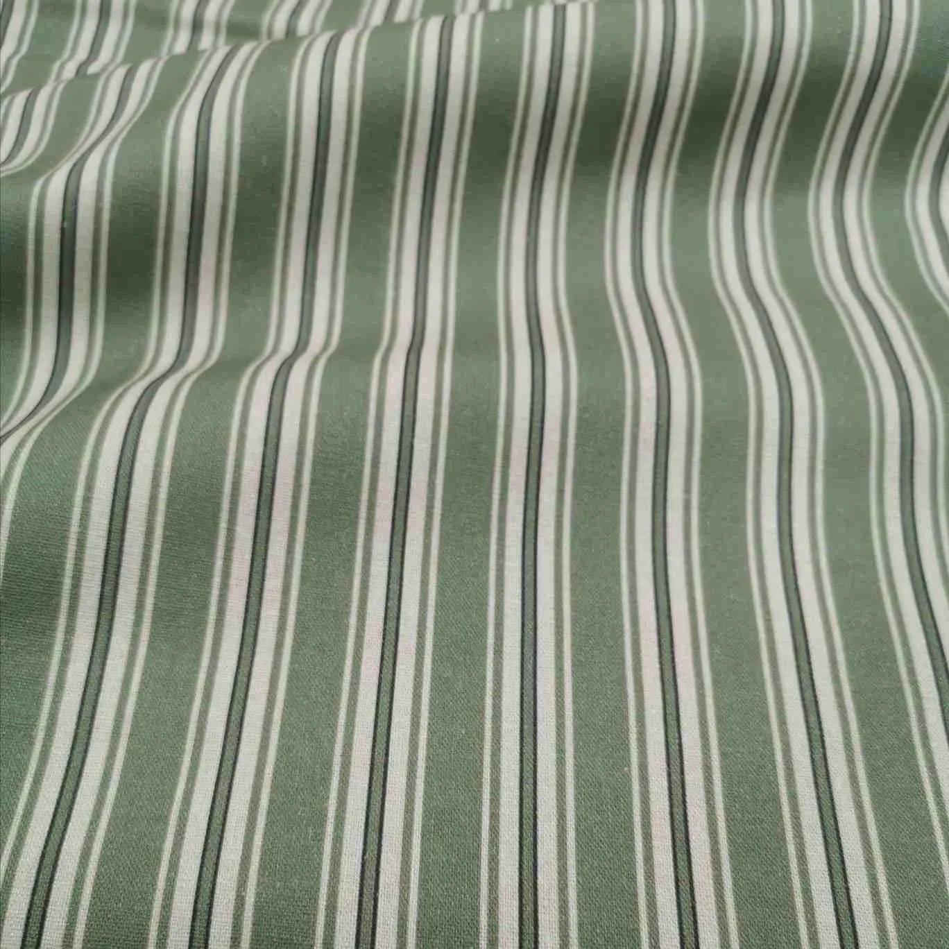 Linen Cotton Ticking, Comptoir De Toile, Green