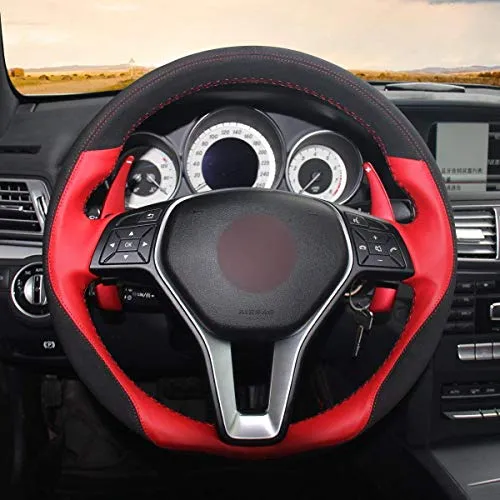Loncky Genuine Steering Wheel Covers for Mercedes Benz CLS550 CLA250/Mercedes Benz E250 E350 E400 E550/Mercedes Benz GLA250 GLK250 GLK350 /C250 C300 C350/ B250e B-Class Electric Accessories