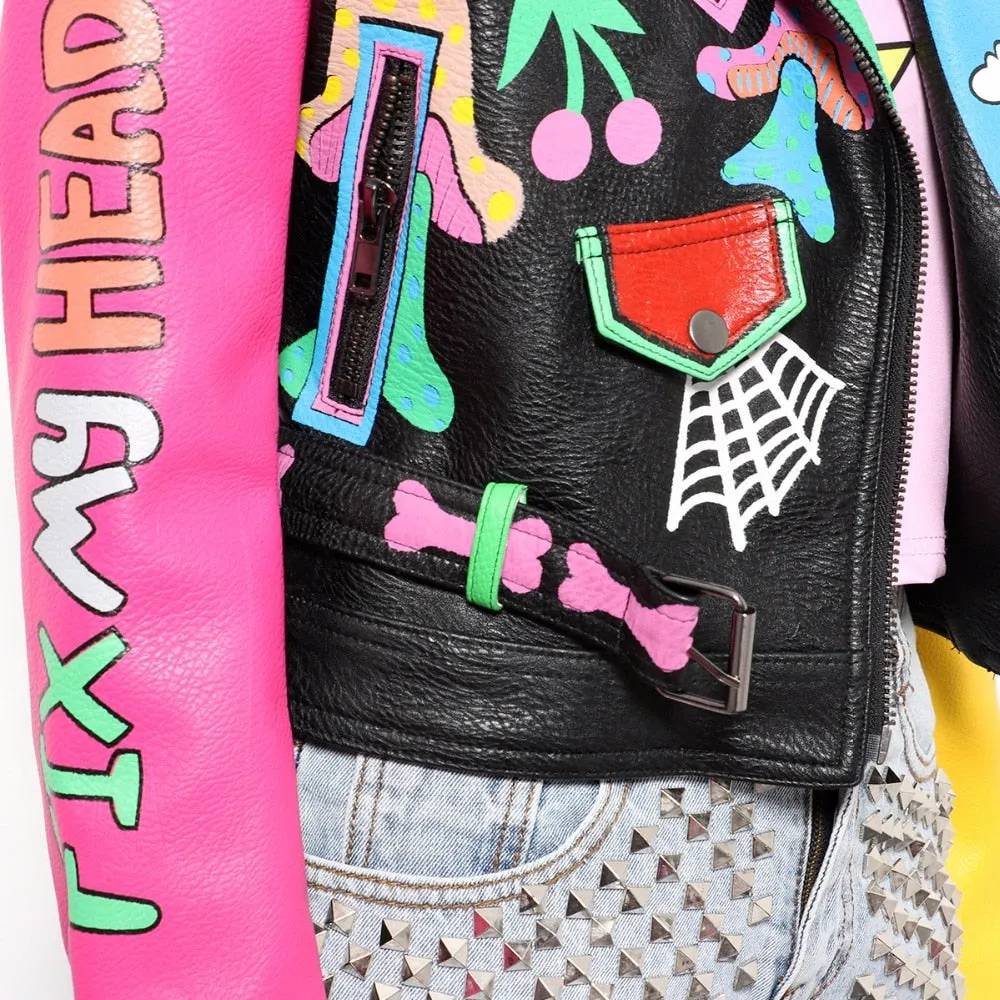 LORDXX Vegan Leather Rainbow Jacket