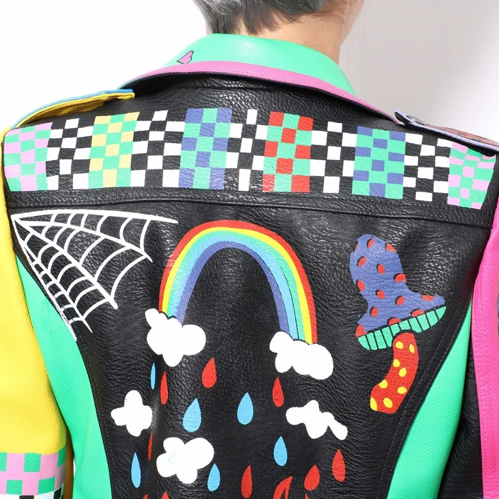 LORDXX Vegan Leather Rainbow Jacket