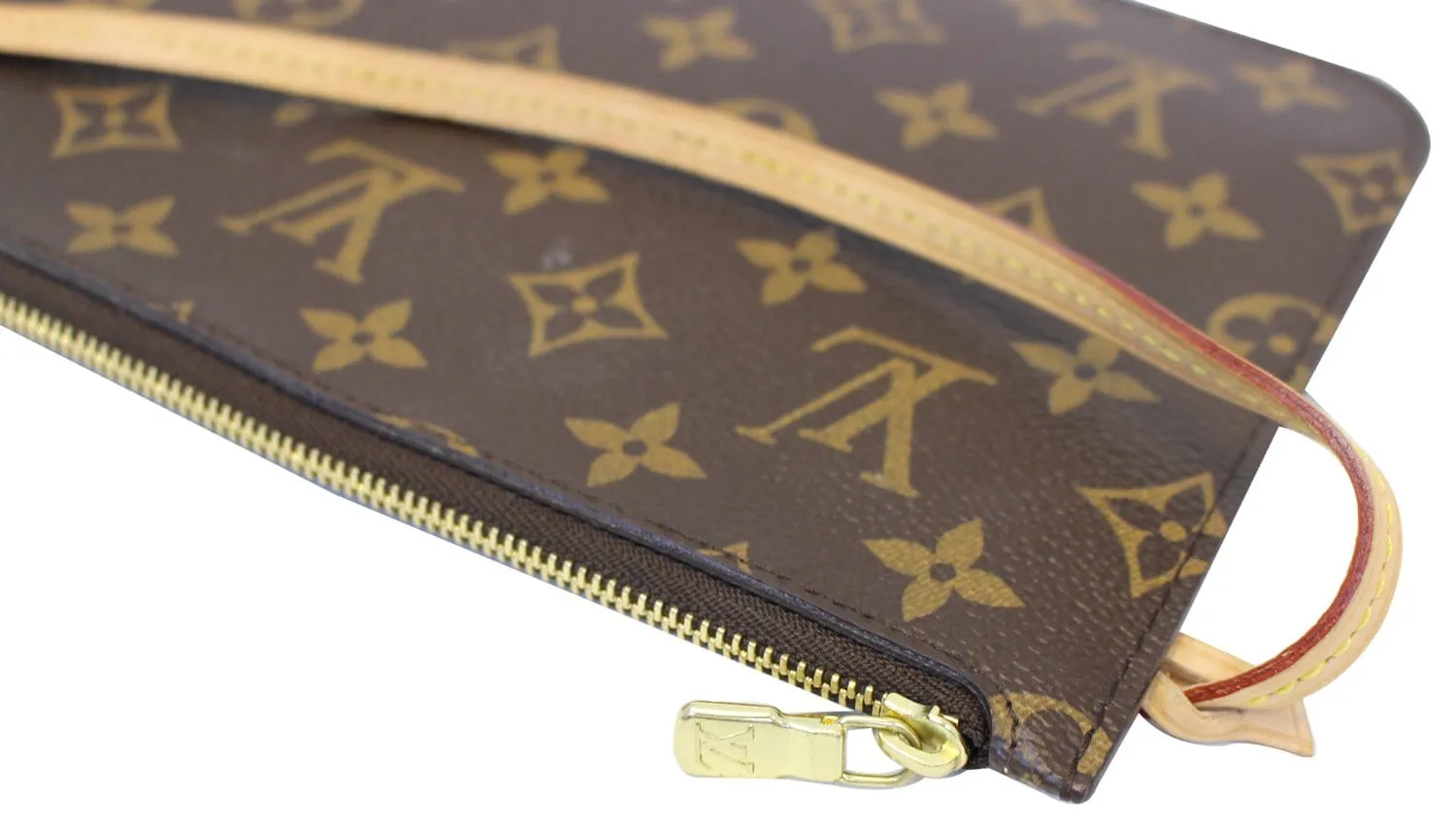LOUIS VUITTON Monogram Canvas Pochette Wristlet Pouch Neverfull MM