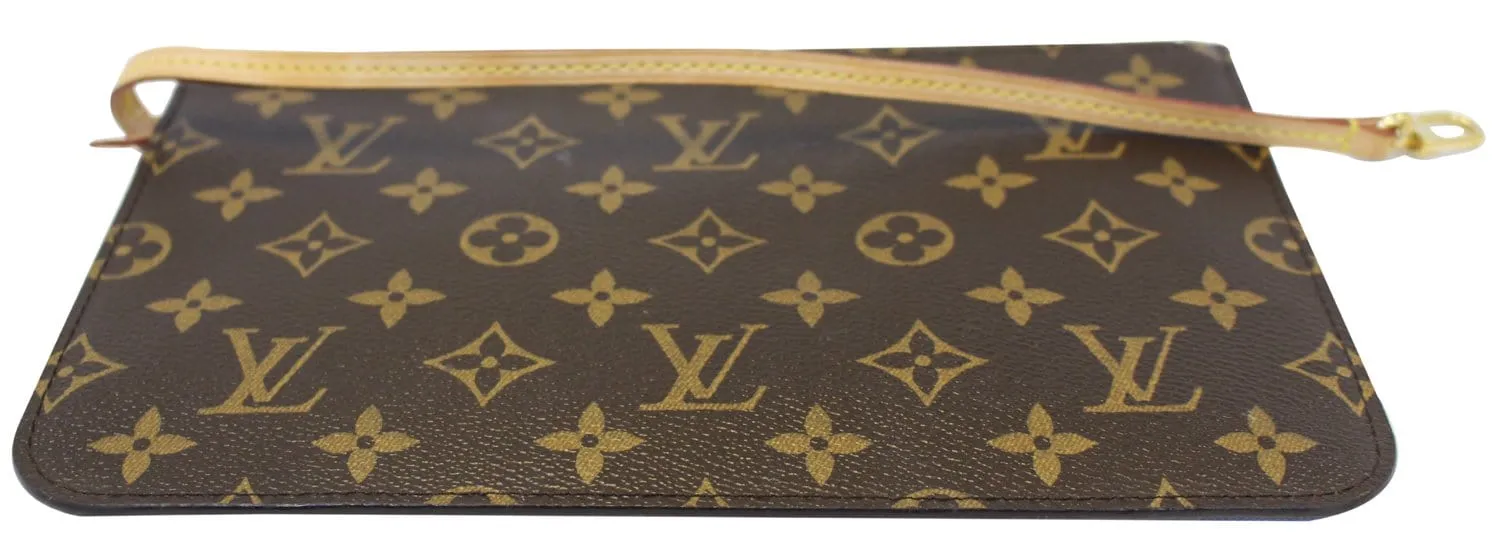 LOUIS VUITTON Monogram Canvas Pochette Wristlet Pouch Neverfull MM