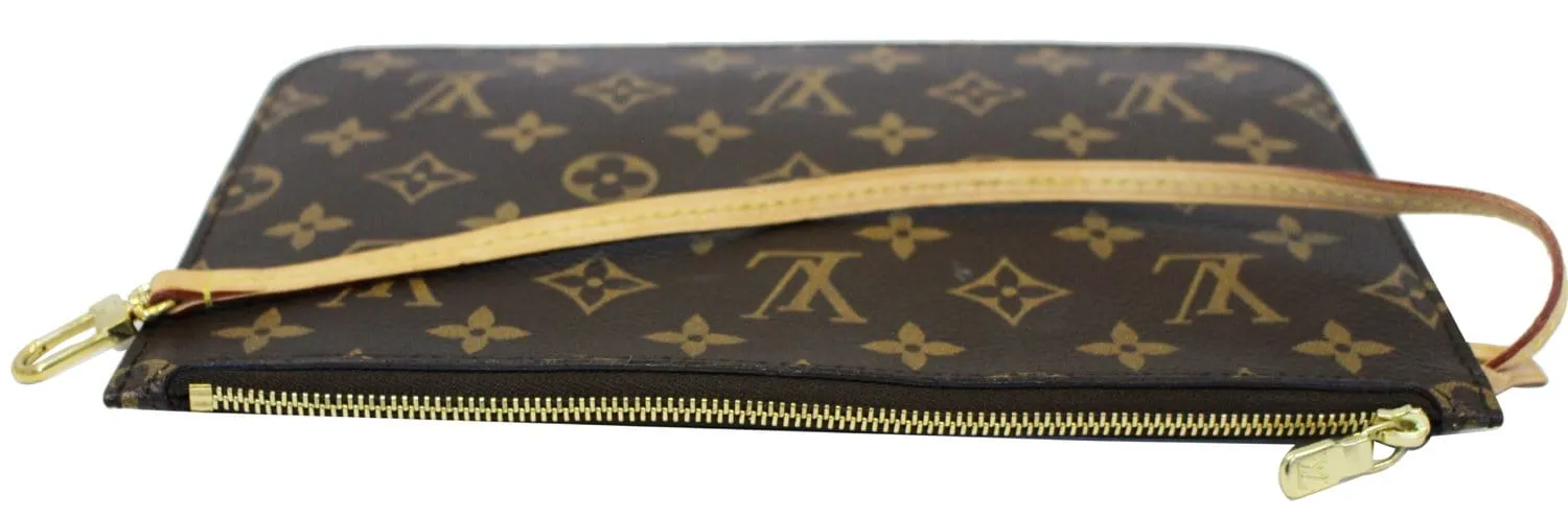 LOUIS VUITTON Monogram Canvas Pochette Wristlet Pouch Neverfull MM