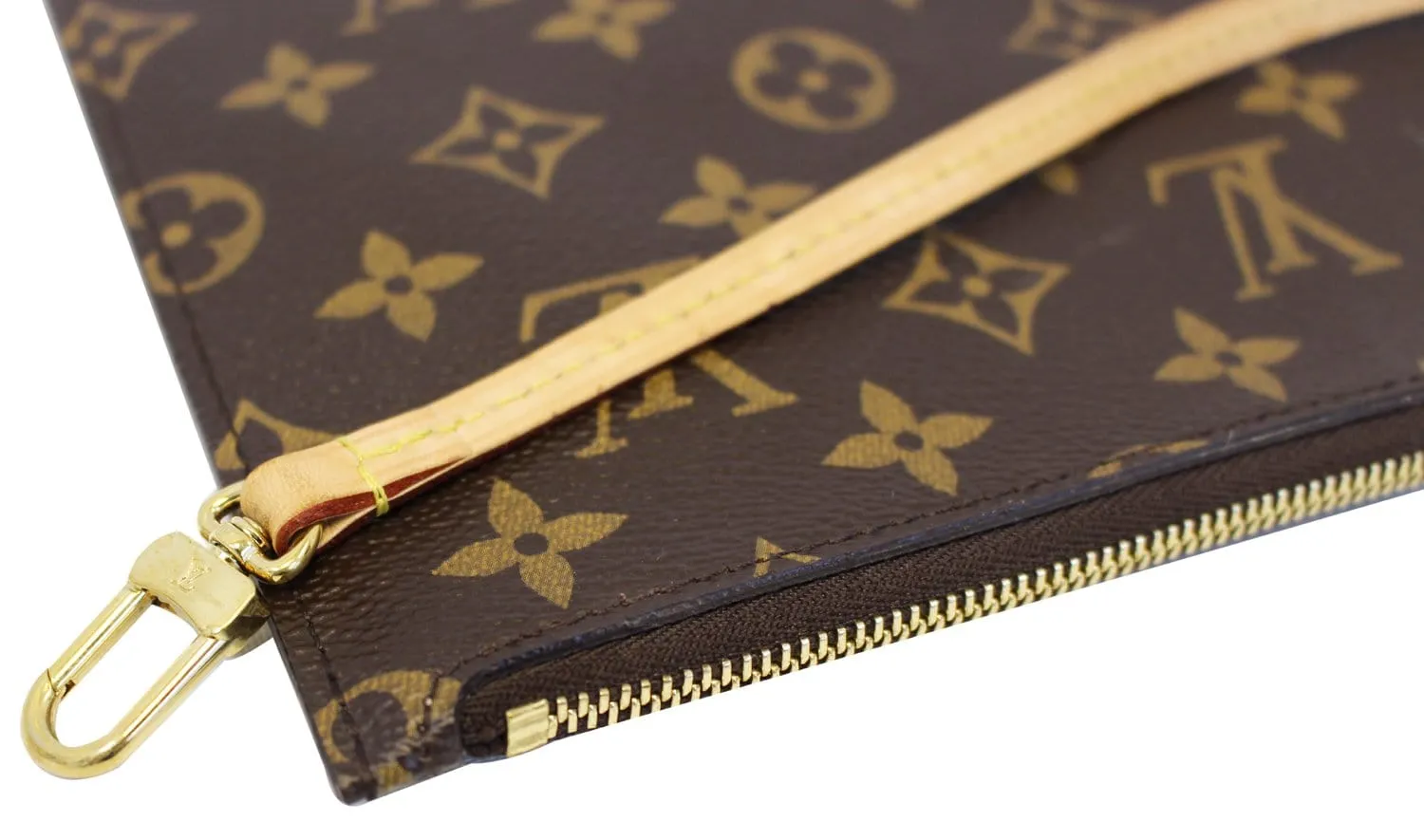 LOUIS VUITTON Monogram Canvas Pochette Wristlet Pouch Neverfull MM