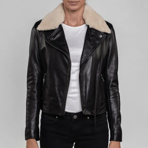 Lyla Fur Collared Leather Jacket