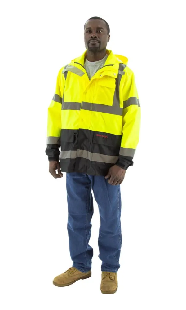 Majestic 75-1307 Hi-Vis Waterproof Parka With Multiple Layering Options ANSI 3 R