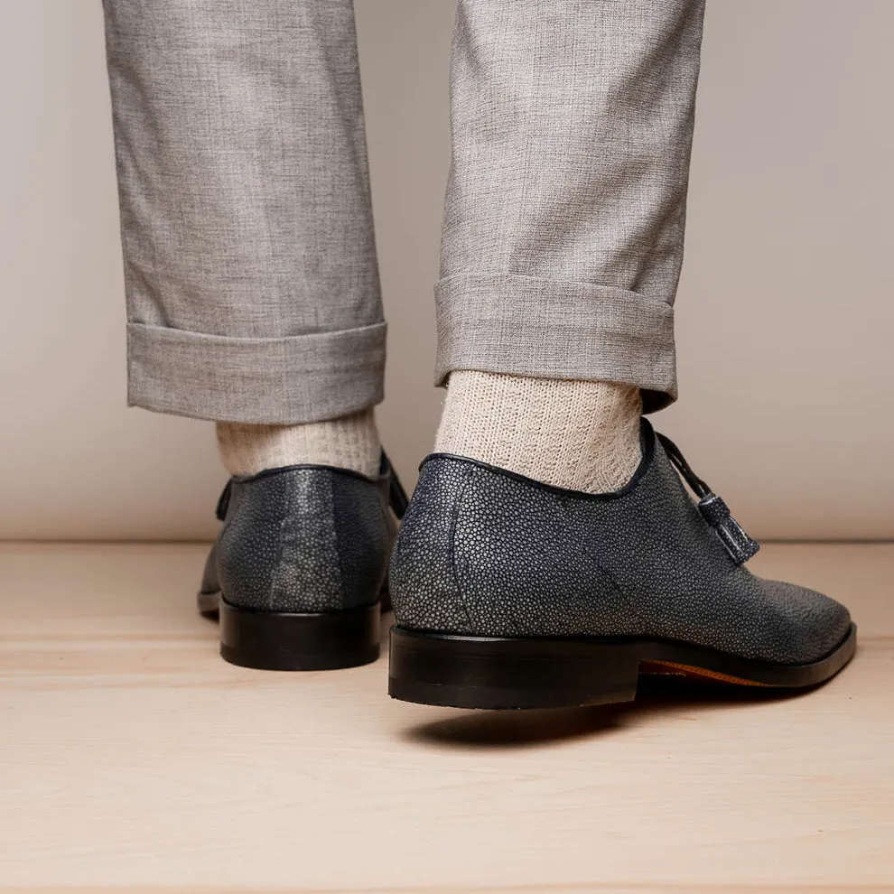Marco Di Milano Criss Black Stingray Oxford Dress Shoes