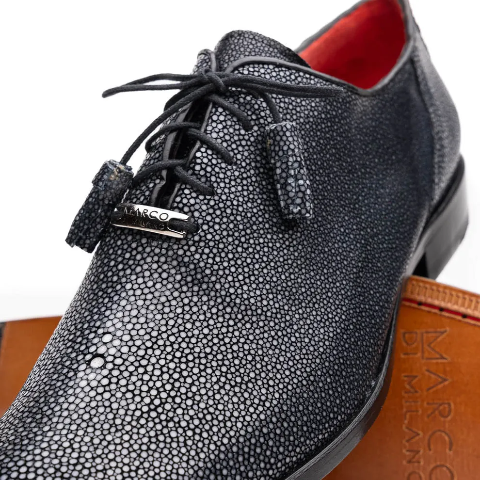 Marco Di Milano Criss Black Stingray Oxford Dress Shoes