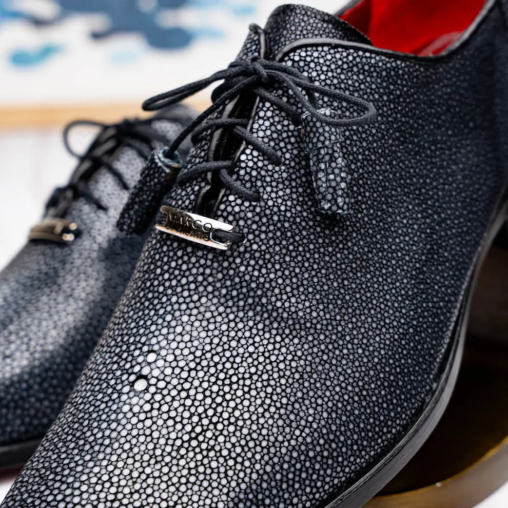 Marco Di Milano Criss Black Stingray Oxford Dress Shoes
