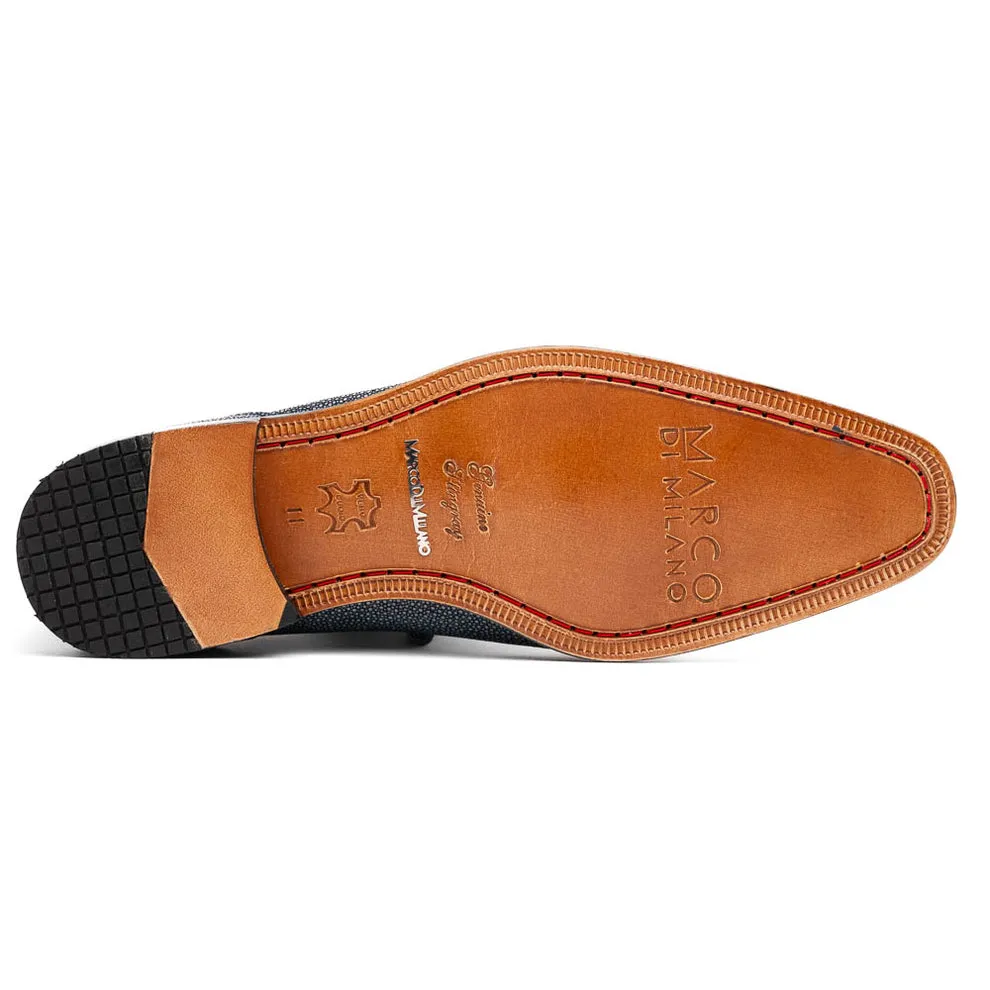 Marco Di Milano Criss Black Stingray Oxford Dress Shoes