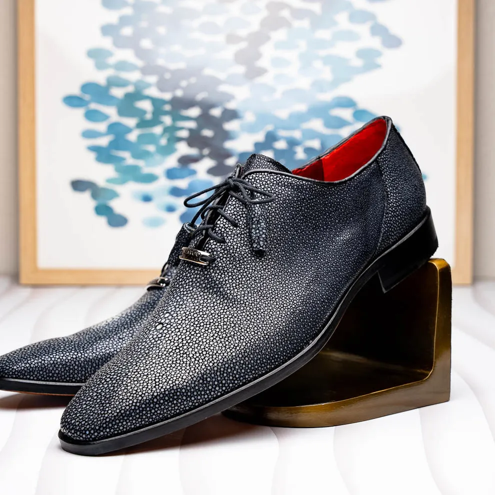 Marco Di Milano Criss Black Stingray Oxford Dress Shoes