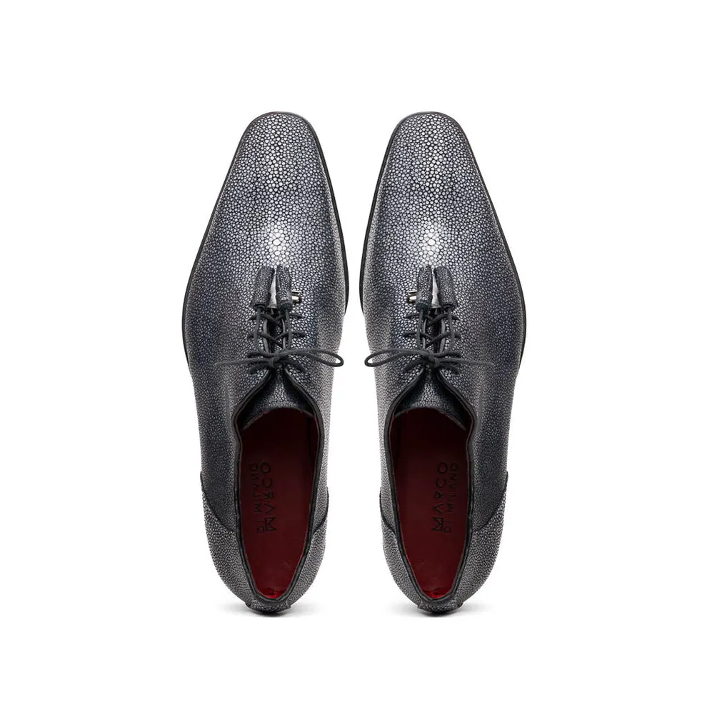 Marco Di Milano Criss Black Stingray Oxford Dress Shoes