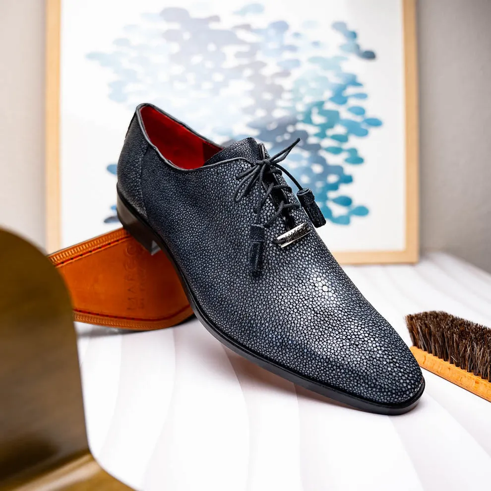 Marco Di Milano Criss Black Stingray Oxford Dress Shoes