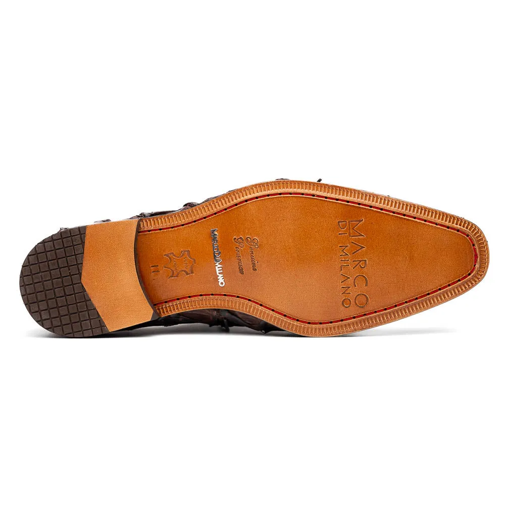 Marco Di Milano Olivieri in Brown Pirarucu Oxford Dress Shoes