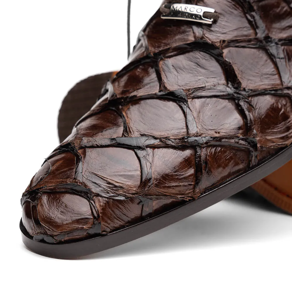 Marco Di Milano Olivieri in Brown Pirarucu Oxford Dress Shoes