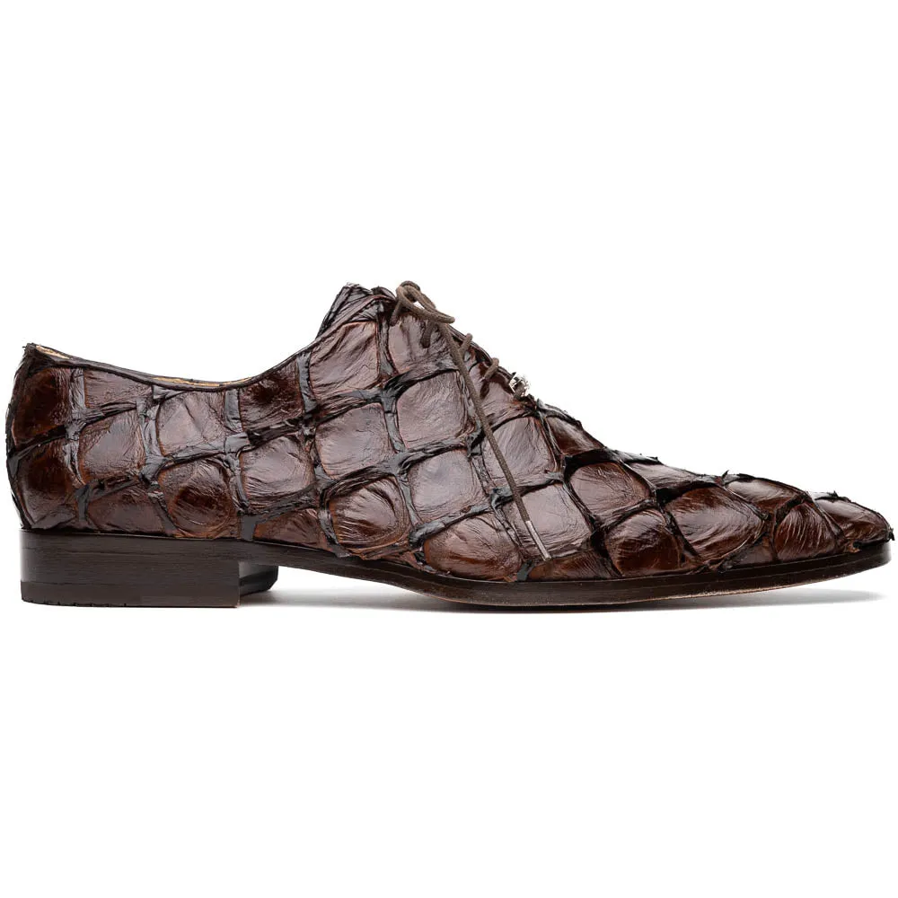 Marco Di Milano Olivieri in Brown Pirarucu Oxford Dress Shoes