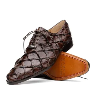 Marco Di Milano Olivieri in Brown Pirarucu Oxford Dress Shoes