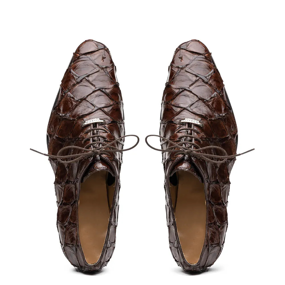 Marco Di Milano Olivieri in Brown Pirarucu Oxford Dress Shoes
