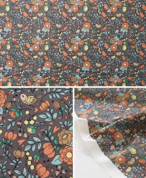 Marigold Flowers Cotton Fabric, Floral Fabric, Digital Printing, Antibacterial, Quality Korean Fabric - Fabric By the Yard /52570