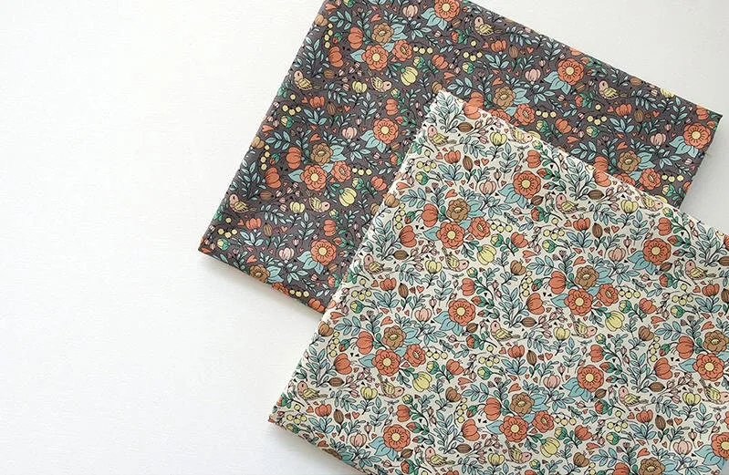 Marigold Flowers Cotton Fabric, Floral Fabric, Digital Printing, Antibacterial, Quality Korean Fabric - Fabric By the Yard /52570