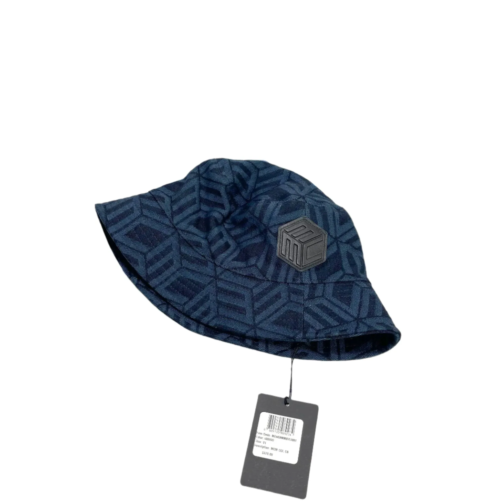 MCM Indigo Cubic Monogram Denim Jacquard Bucket Hat