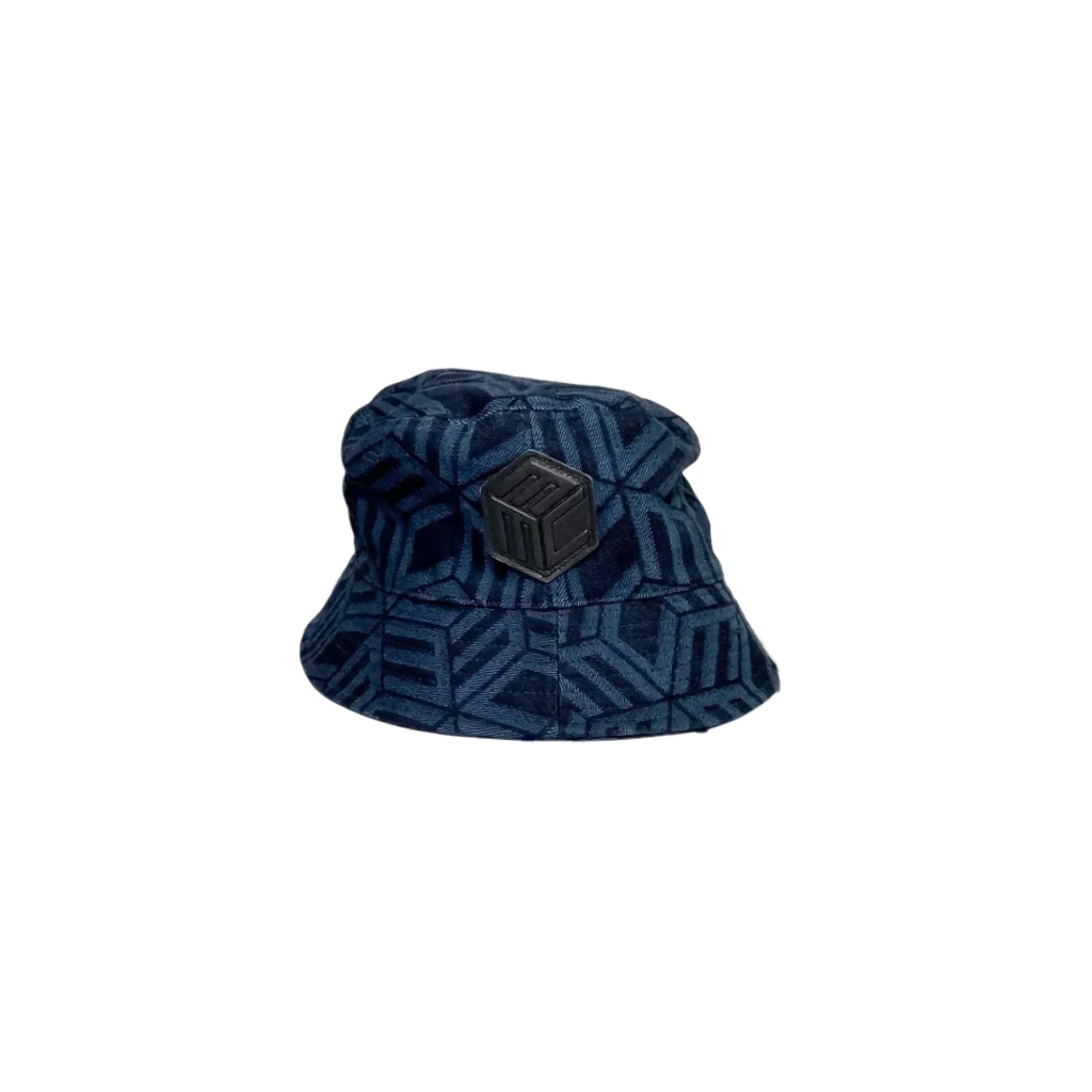 MCM Indigo Cubic Monogram Denim Jacquard Bucket Hat