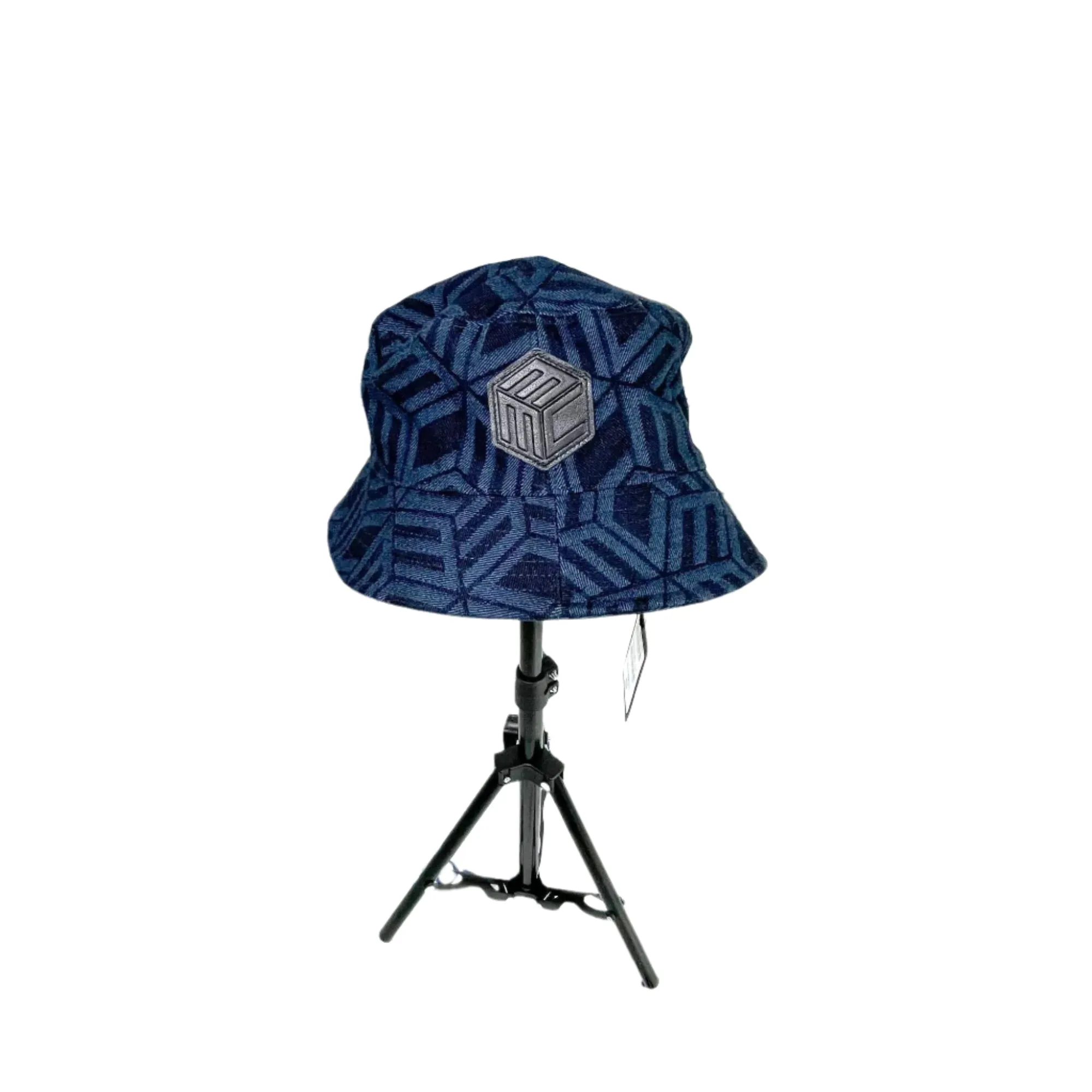 MCM Indigo Cubic Monogram Denim Jacquard Bucket Hat