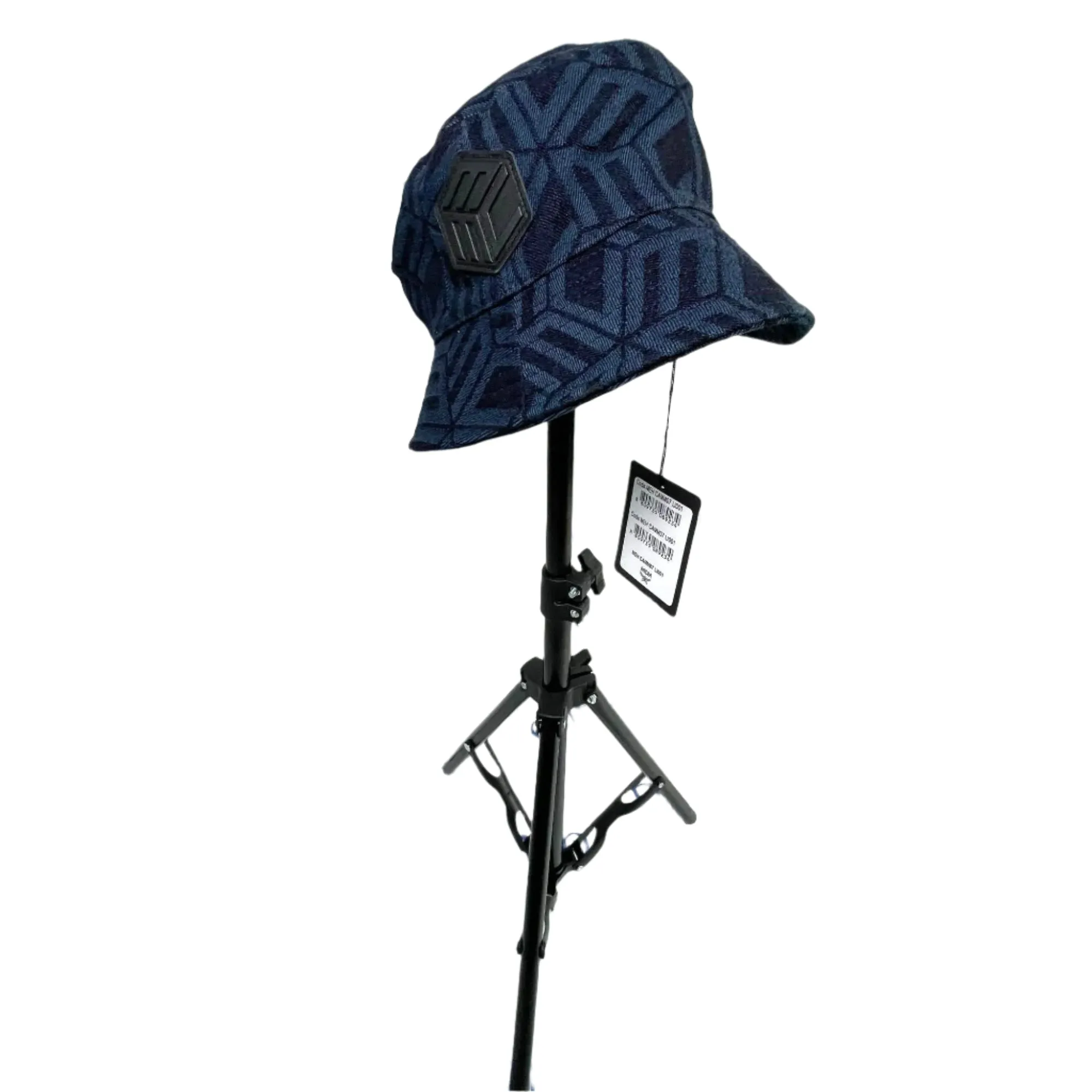 MCM Indigo Cubic Monogram Denim Jacquard Bucket Hat