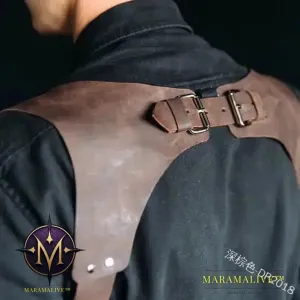 Medieval Renaissance Vintage PU Leather Suspender Men Adjustable Body Chest Harness Shoulder Belt Strap Larp Cosplay Accessory