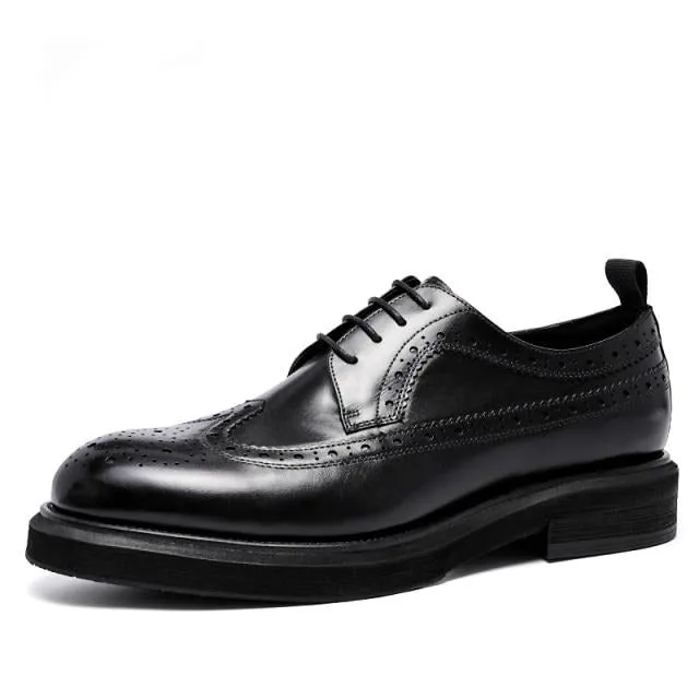 Men Genuine Cow Leather Wedding Shoes