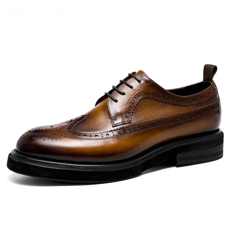 Men Genuine Cow Leather Wedding Shoes