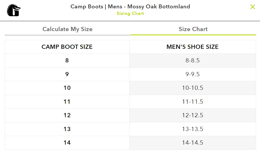 MENS BOTTOMLAND GATOR WADER CAMP BOOTS