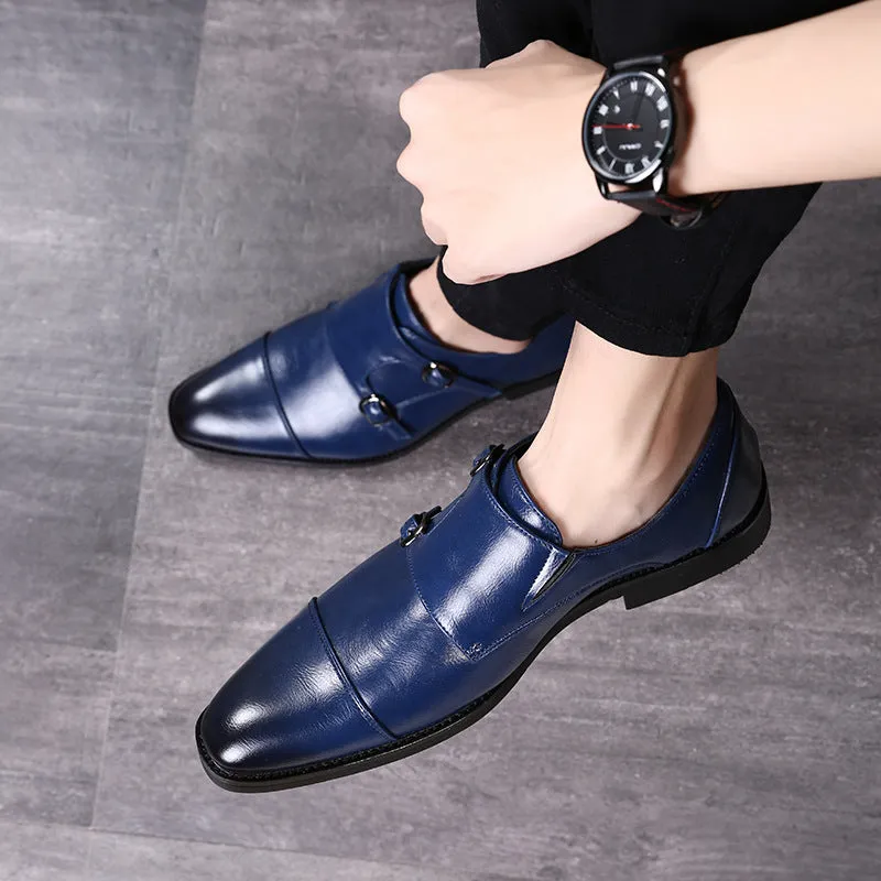 Men's Buckle Strap Derby Shoes