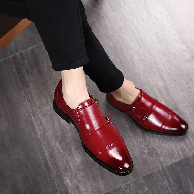 Men's Buckle Strap Derby Shoes