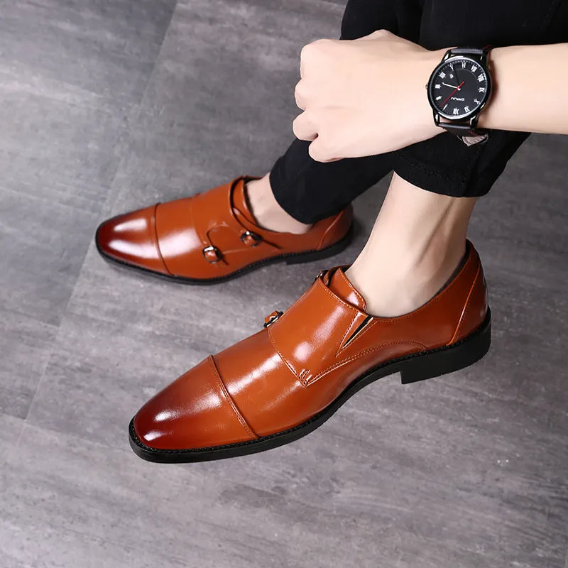 Men's Buckle Strap Derby Shoes