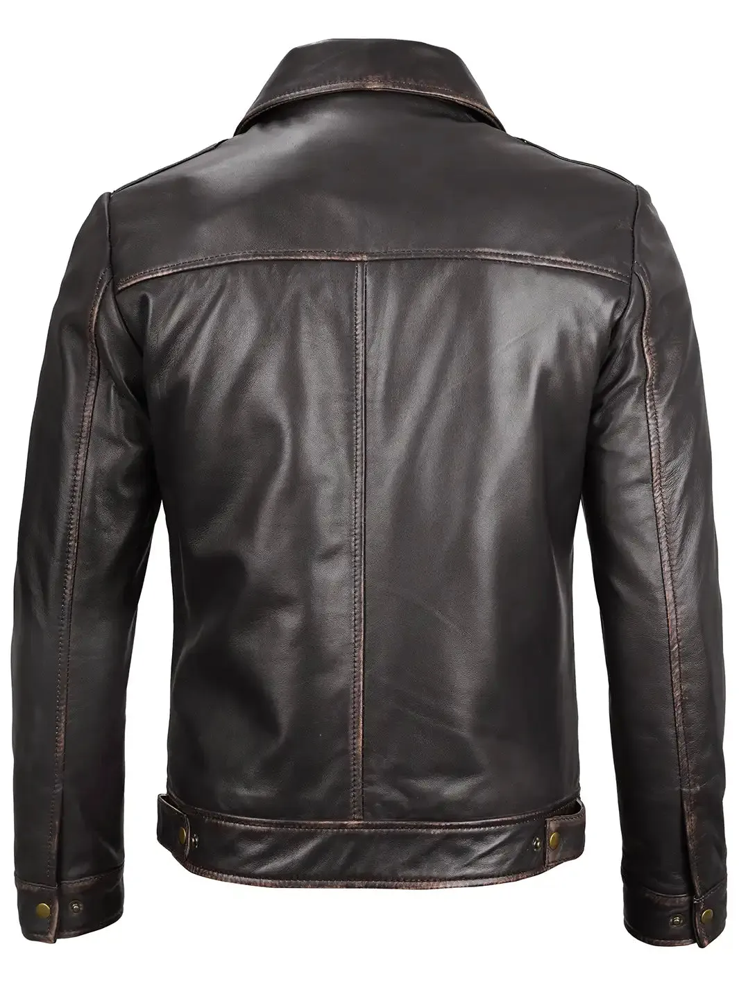 Mens Dark Brown Motorcycle Leather Jacket