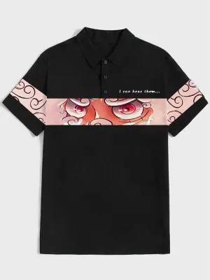 Men's I Can Hear The Drums of Liberation Anime Print Polo Shirt