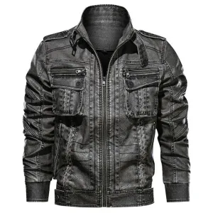 Men's Leather Jacket Autumn Pilot Motorcycle Bomber Jackets Man Spring Casual PU Leather Tactical Military Coats