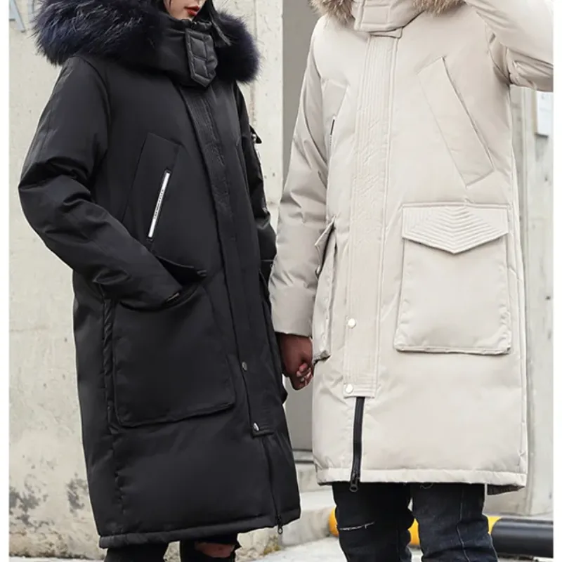 Men's parka winter jacket with detachable hood and practical pockets - Perfect for chilly days