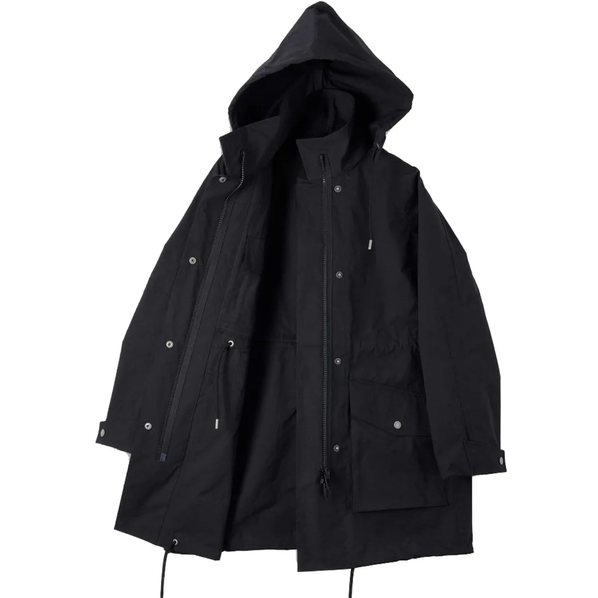 MHL W' Stand Collar Parka Paper Dry Polyester  Black