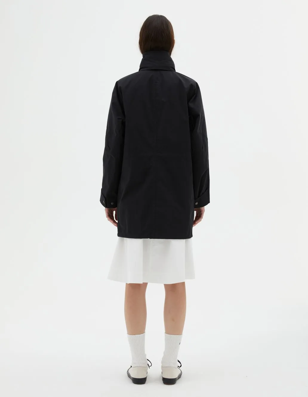 MHL W' Stand Collar Parka Paper Dry Polyester  Black