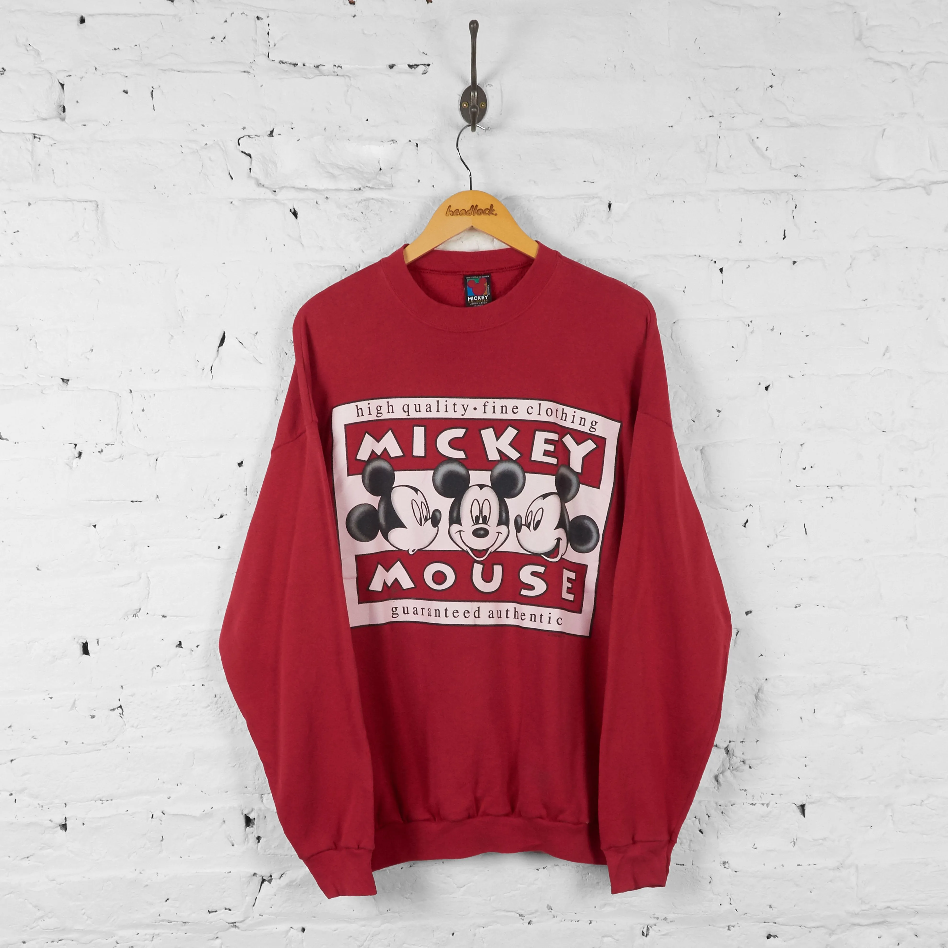 Mickey Mouse 90s Sweatshirt - Red - XL