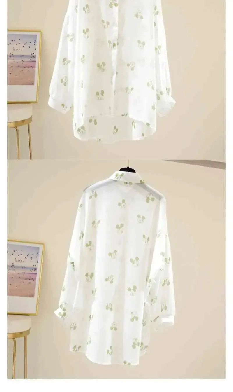 Mickey Mouse Long Sleeve Cover-Up Top & Casual Blouse