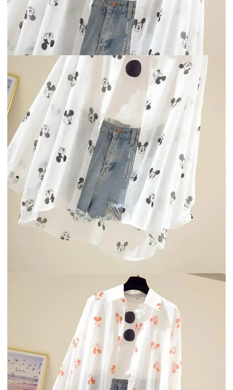 Mickey Mouse Long Sleeve Cover-Up Top & Casual Blouse