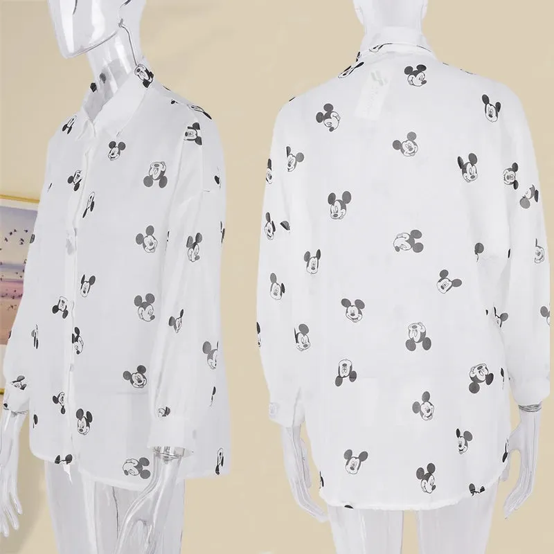 Mickey Mouse Long Sleeve Cover-Up Top & Casual Blouse