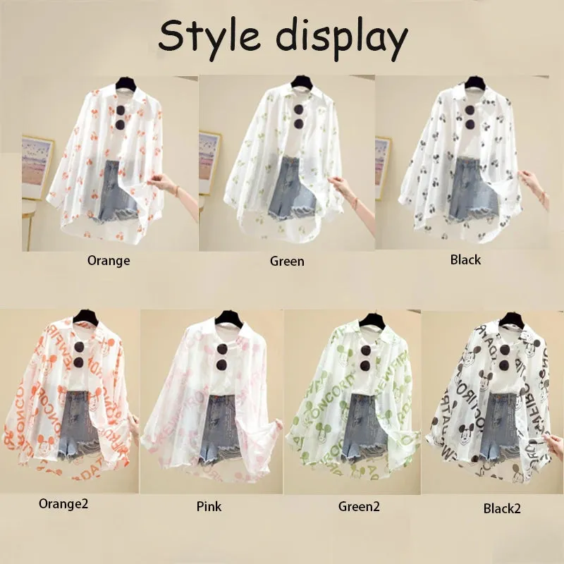 Mickey Mouse Long Sleeve Cover-Up Top & Casual Blouse