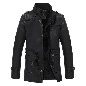 Mid-length fleece jacket for men